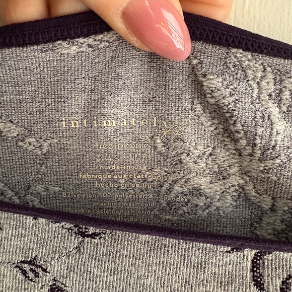 Free People Gray and Black Floral Long Sleeve Top - Picture 2 of 2